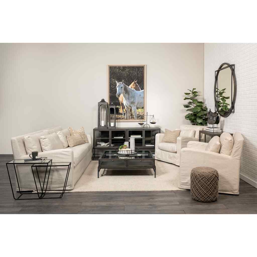 Allium Dark Brown Handwoven Wool Cylindrical Pouf Brown