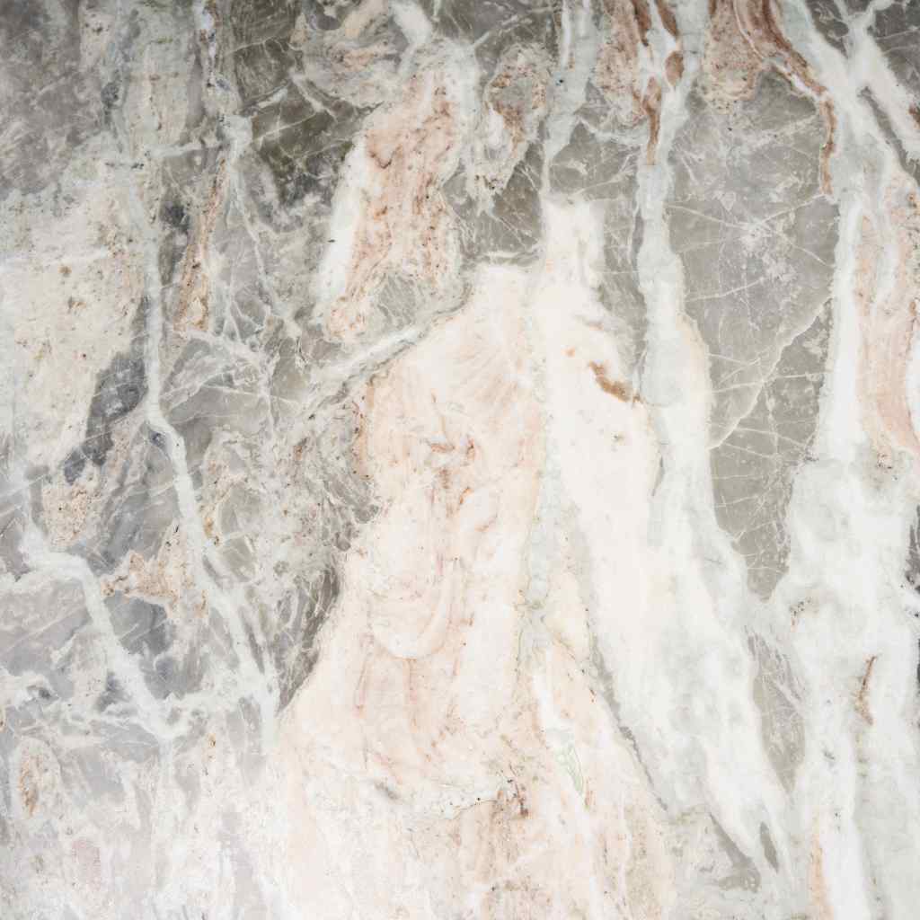 Allyson 42in Round Brown Wood Pedestal W- Pink Marble Top Dining Table Brown