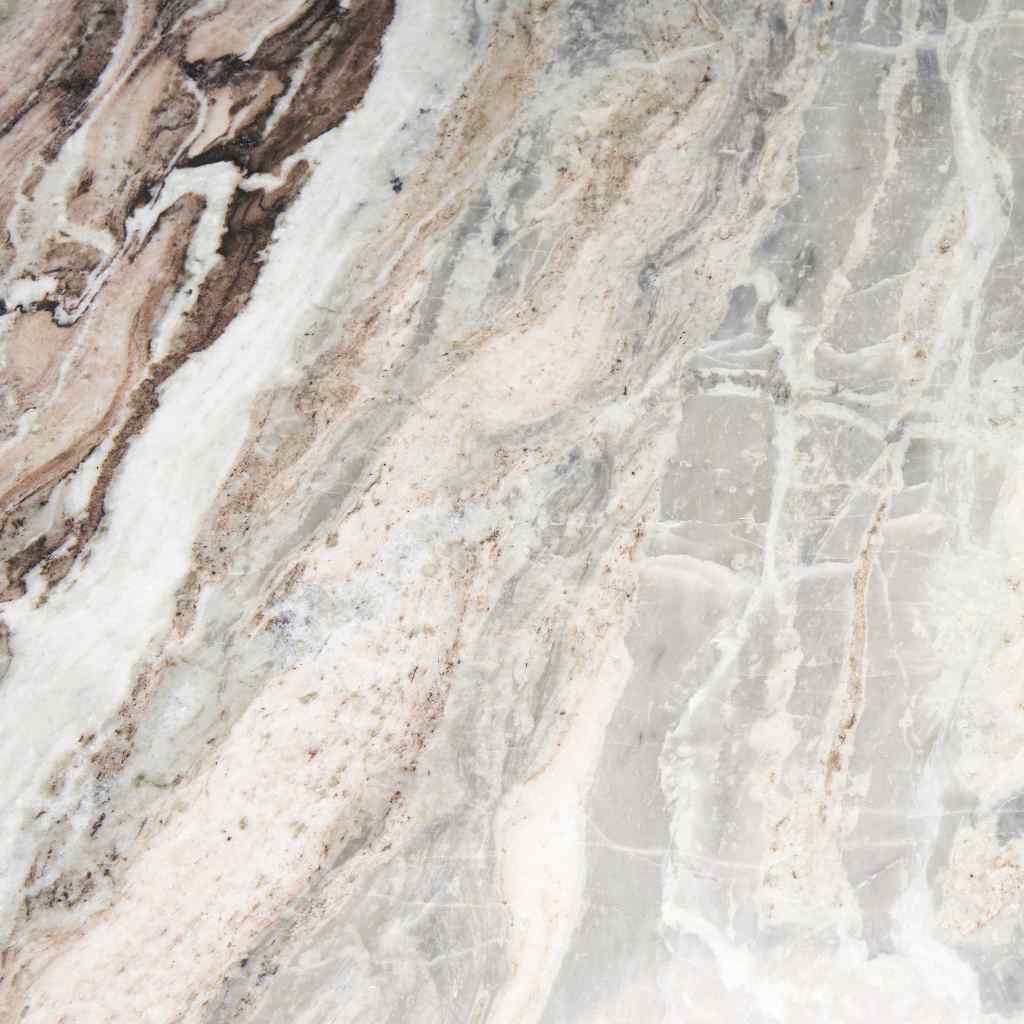 Allyson 42in Round Brown Wood Pedestal W- Pink Marble Top Dining Table Brown