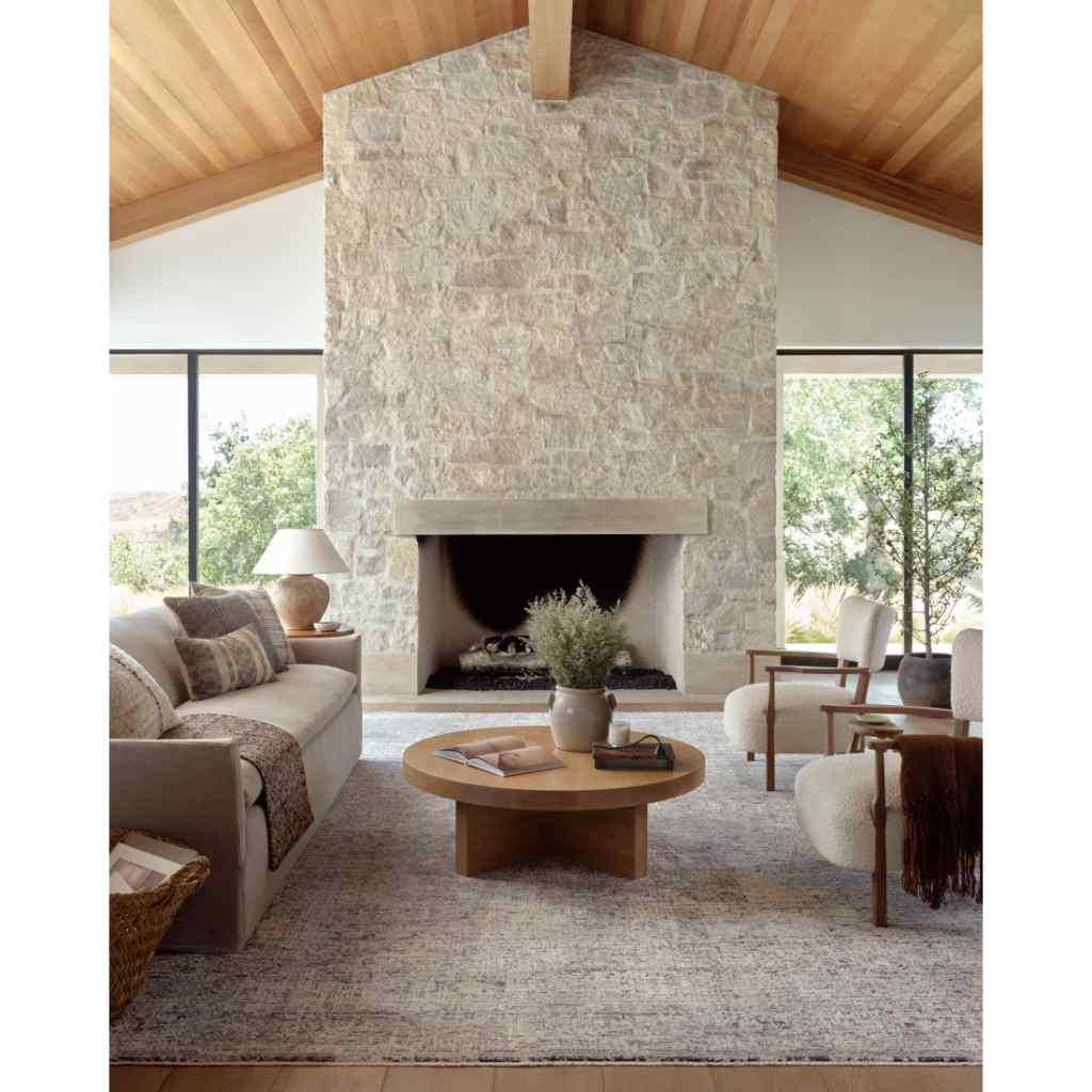Amber Lewis x Loloi Alie Collection Stone / Mist Rug ALE-01 Stone / Mist / 18" x 18" Sample