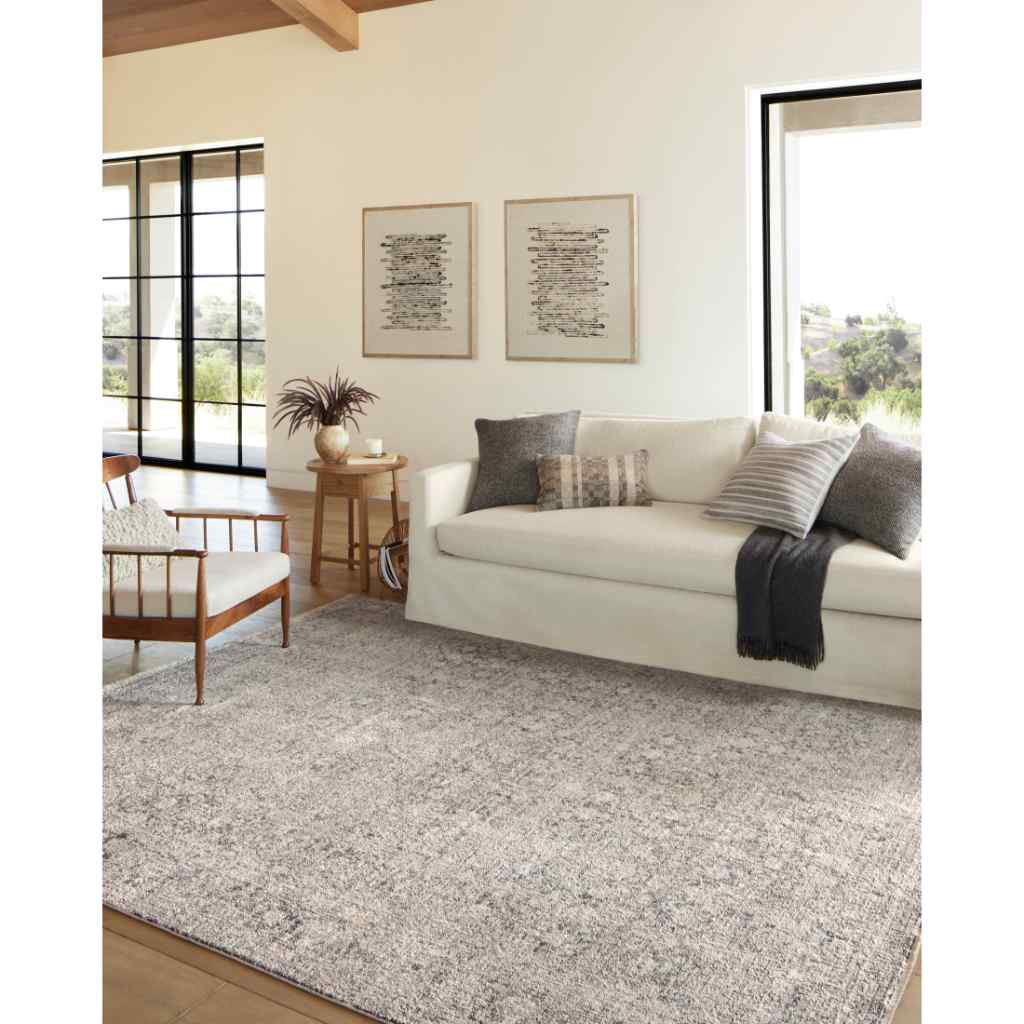 Amber Lewis x Loloi Alie Collection Stone / Mist Rug ALE-01 Stone / Mist / 18" x 18" Sample