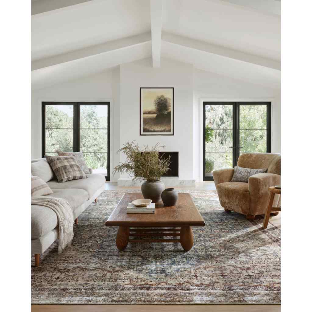 Amber Lewis x Loloi Georgie Collection Teal / Antique Rug GER-04 Teal / Antique / 18" x 18" Sample