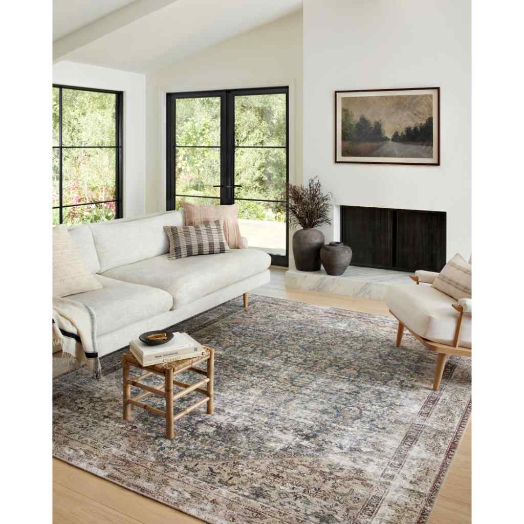Amber Lewis x Loloi Georgie Collection Teal / Antique Rug GER-04 Teal / Antique / 18" x 18" Sample