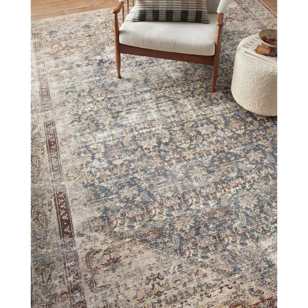 Amber Lewis x Loloi Georgie Collection Teal / Antique Rug GER-04 Teal / Antique / 18" x 18" Sample