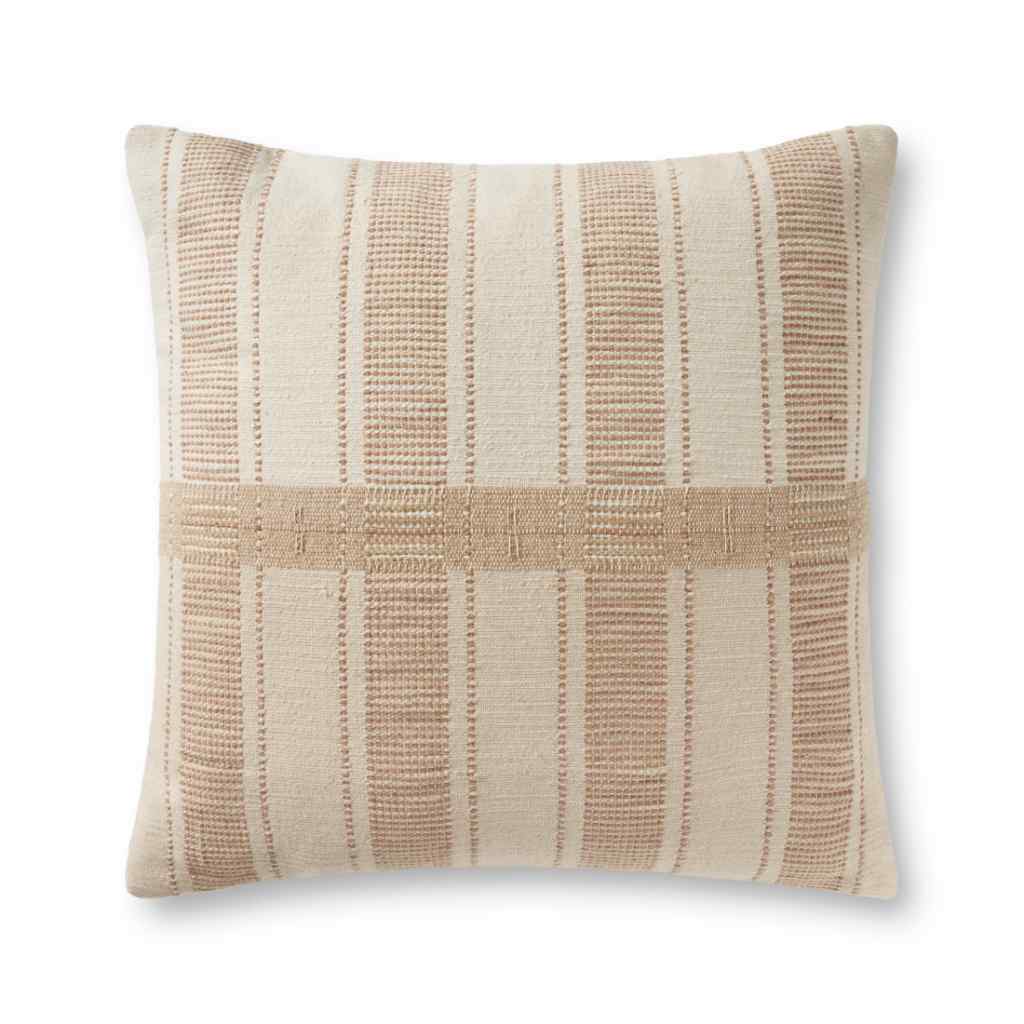 Amber Lewis x Loloi Pillows Collection Cream / Multi Pillow PAL0003 Cream / Multi / 22" x 22" Cover w/Down Insert