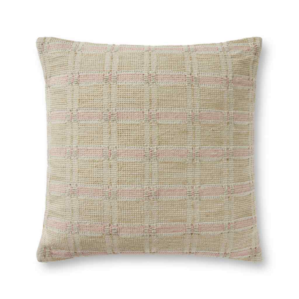 Amber Lewis x Loloi Pillows Collection Ivory / Beige Pillow PAL0005 Ivory / Beige / 22" x 22" Cover w/Down Insert