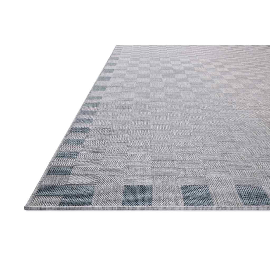 Amber Lewis x Loloi Topanga Collection Silver / Blue Rug TOP-07 Silver / Blue / 18" x 18" Sample