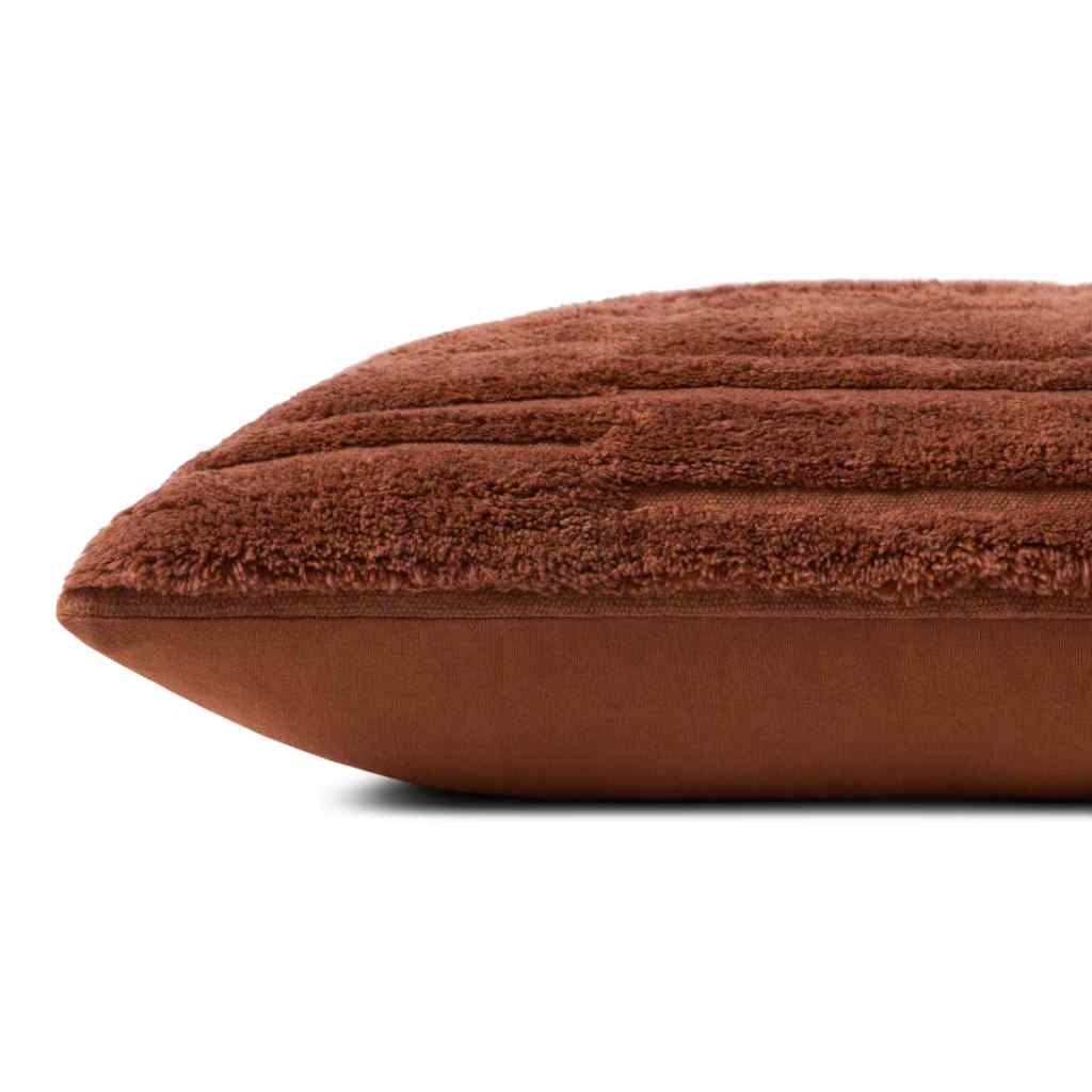 Angela Rose x Loloi Arabella Collection Rust Pillow PAR0011 Rust / 22" x 22" Cover w/Down Insert