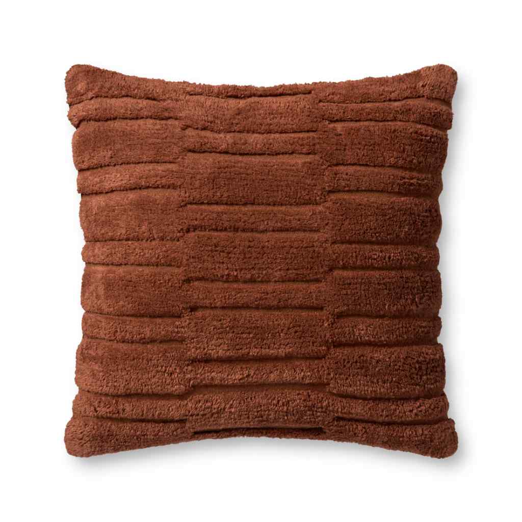 Angela Rose x Loloi Arabella Collection Rust Pillow PAR0011 Rust / 22" x 22" Cover Only