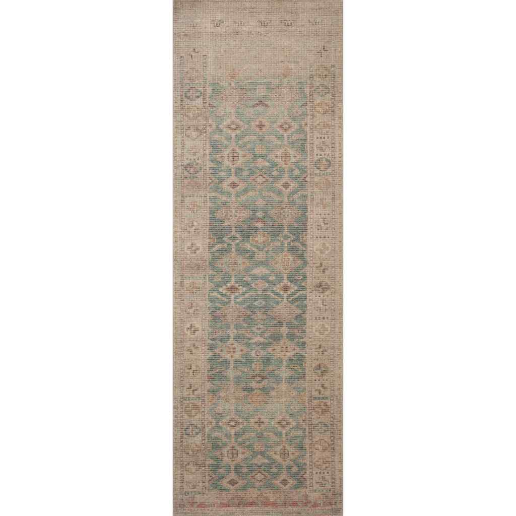 Angela Rose x Loloi Aubrey Collection Aqua / Sand Rug AUB-02 Aqua / Sand / 2'-6" x 12'-0"
