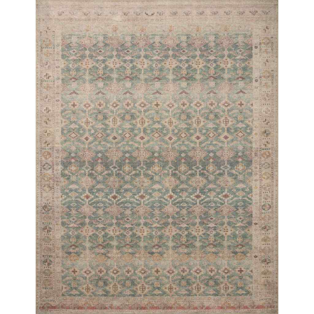 Angela Rose x Loloi Aubrey Collection Aqua / Sand Rug AUB-02 Aqua / Sand / 8'-3" x 11'-3"