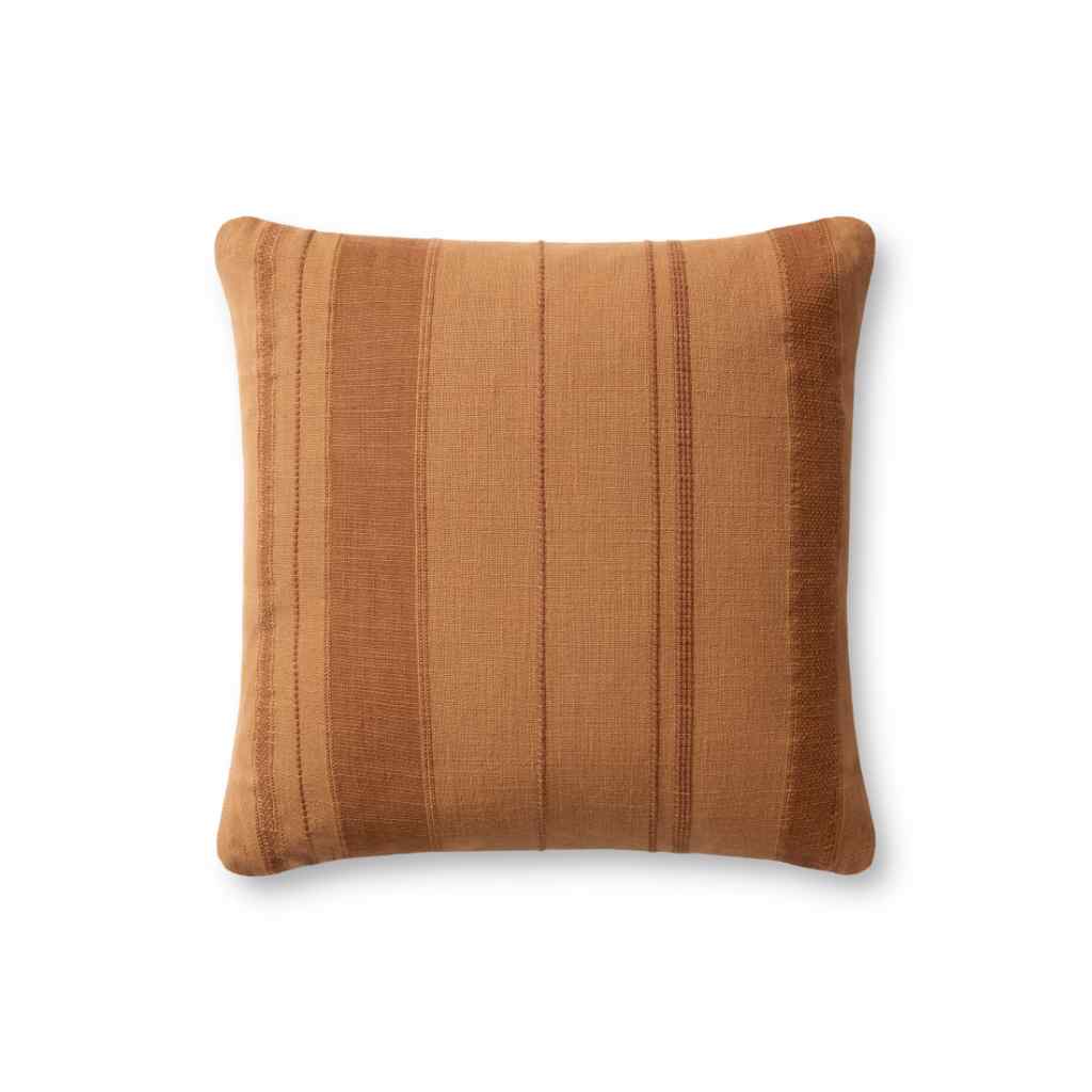 Angela Rose x Loloi Mia Collection Rust Pillow PAR0013 Rust / 18 " x 18" Cover w/Down Insert