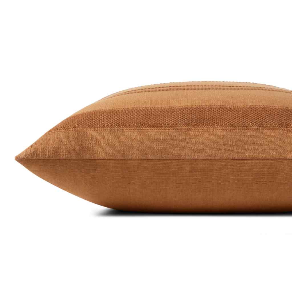 Angela Rose x Loloi Mia Collection Rust Pillow PAR0013 Rust / 18 " x 18" Cover w/Down Insert