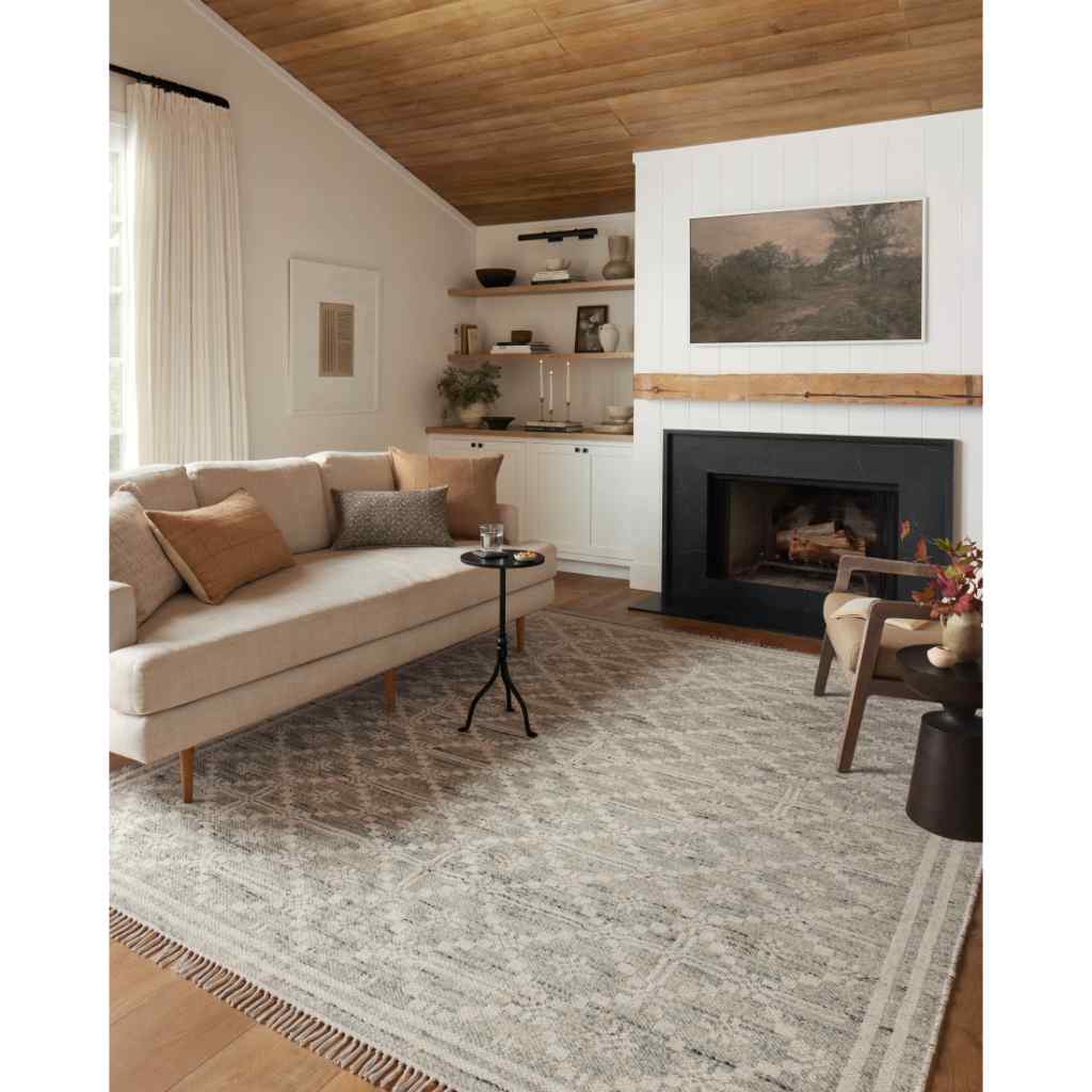 Angela Rose x Loloi Rivers Collection Lagoon / Ivory Rug RIV-02 Lagoon / Ivory / 18" x 18" Sample