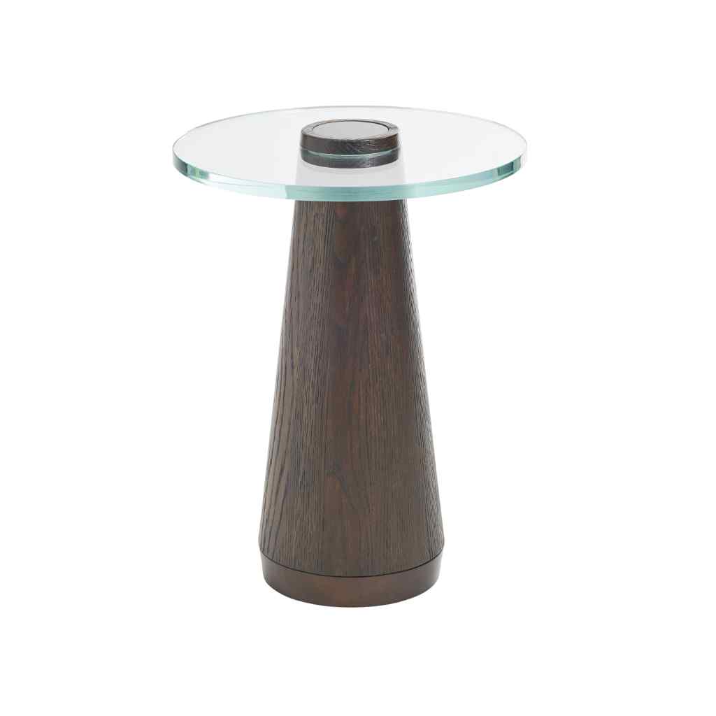 Apex Glass Top Accent Table Brown