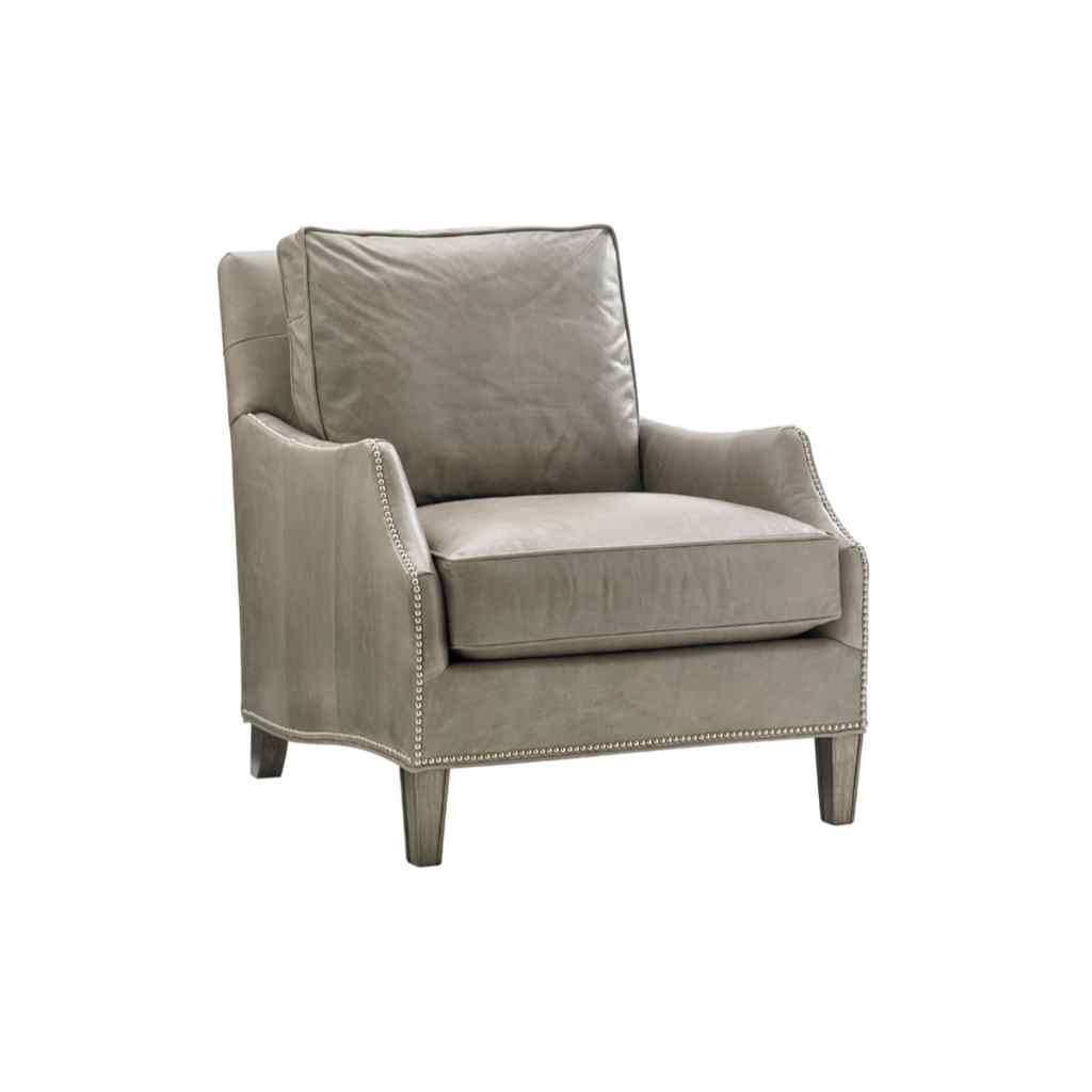 Ashton Leather Chair Misty Gray