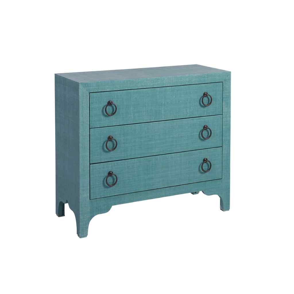 Balboa Island Raffia Hall Chest - Newport Seaglass