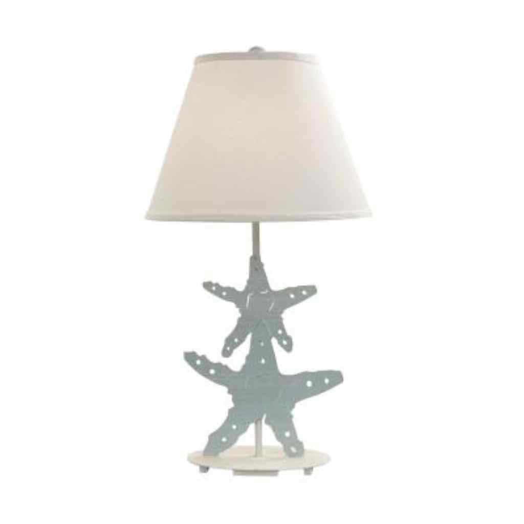 Beachside Iron 2 Starfish Table Lamp Weathered Cottage/Beachside