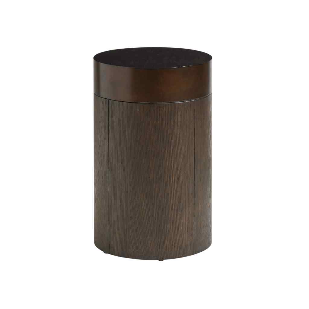 Black Diamond Round End Table Brown