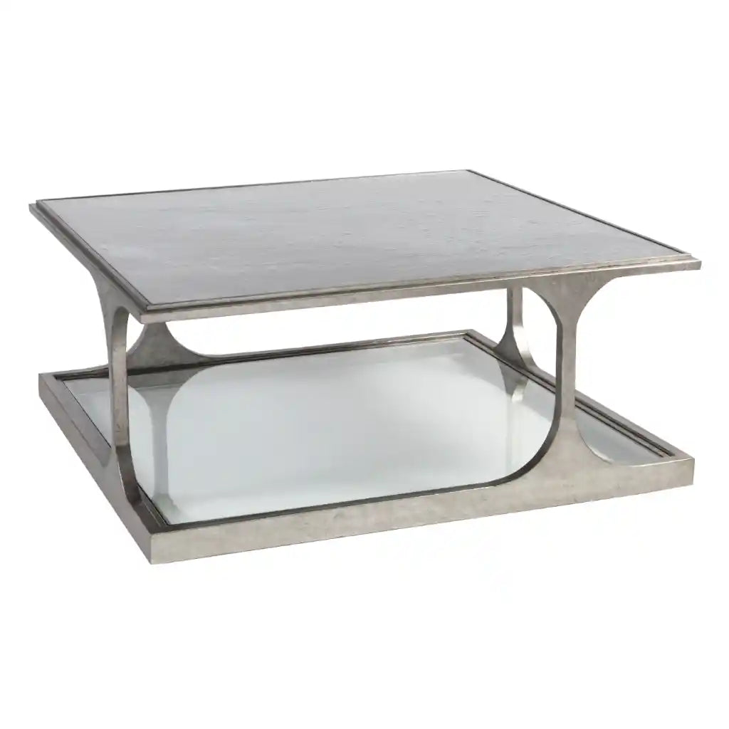 Bond Street Silver Square Cocktail Table Silver Leaf