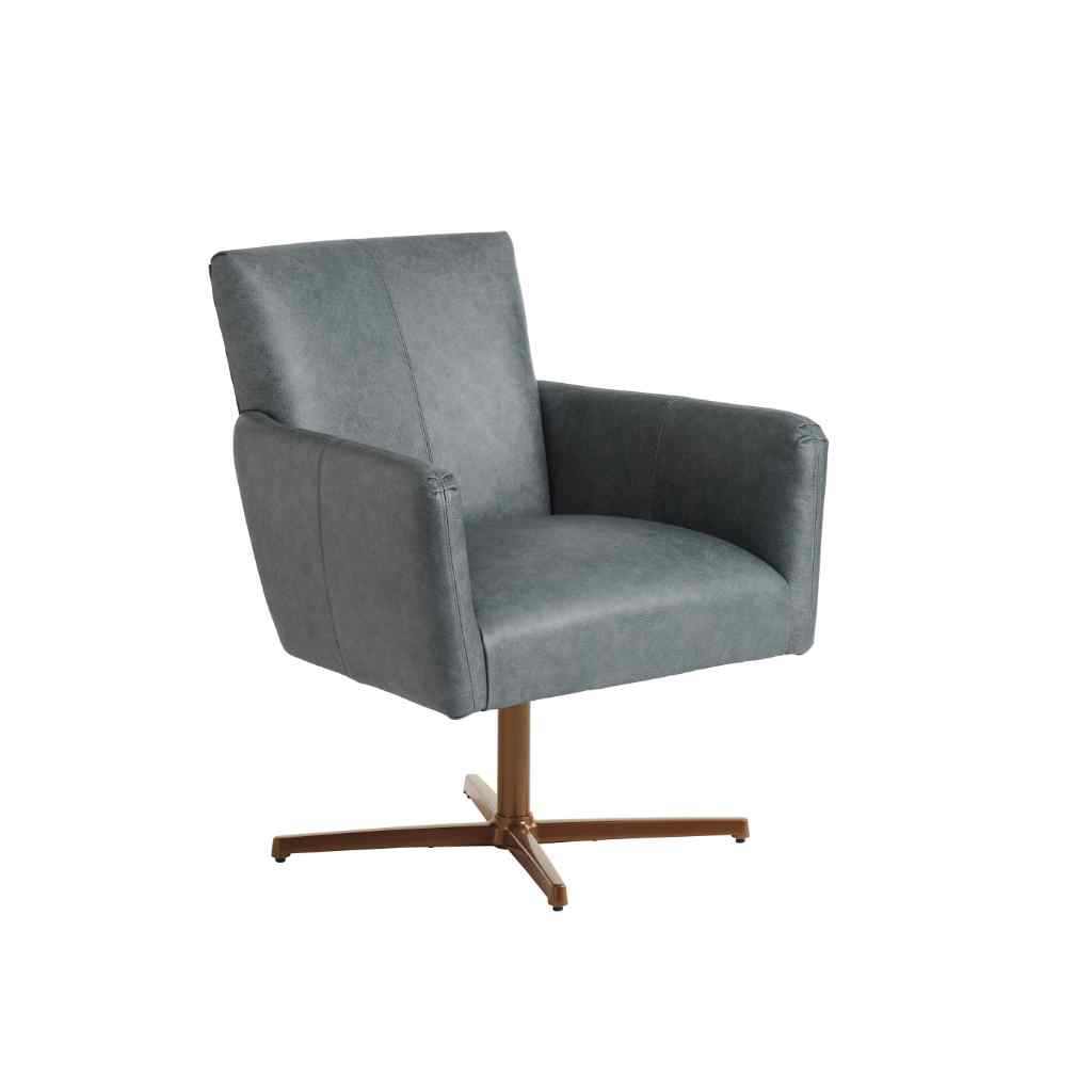 Brooks Leather Swivel Chair - Calais Brass Brown