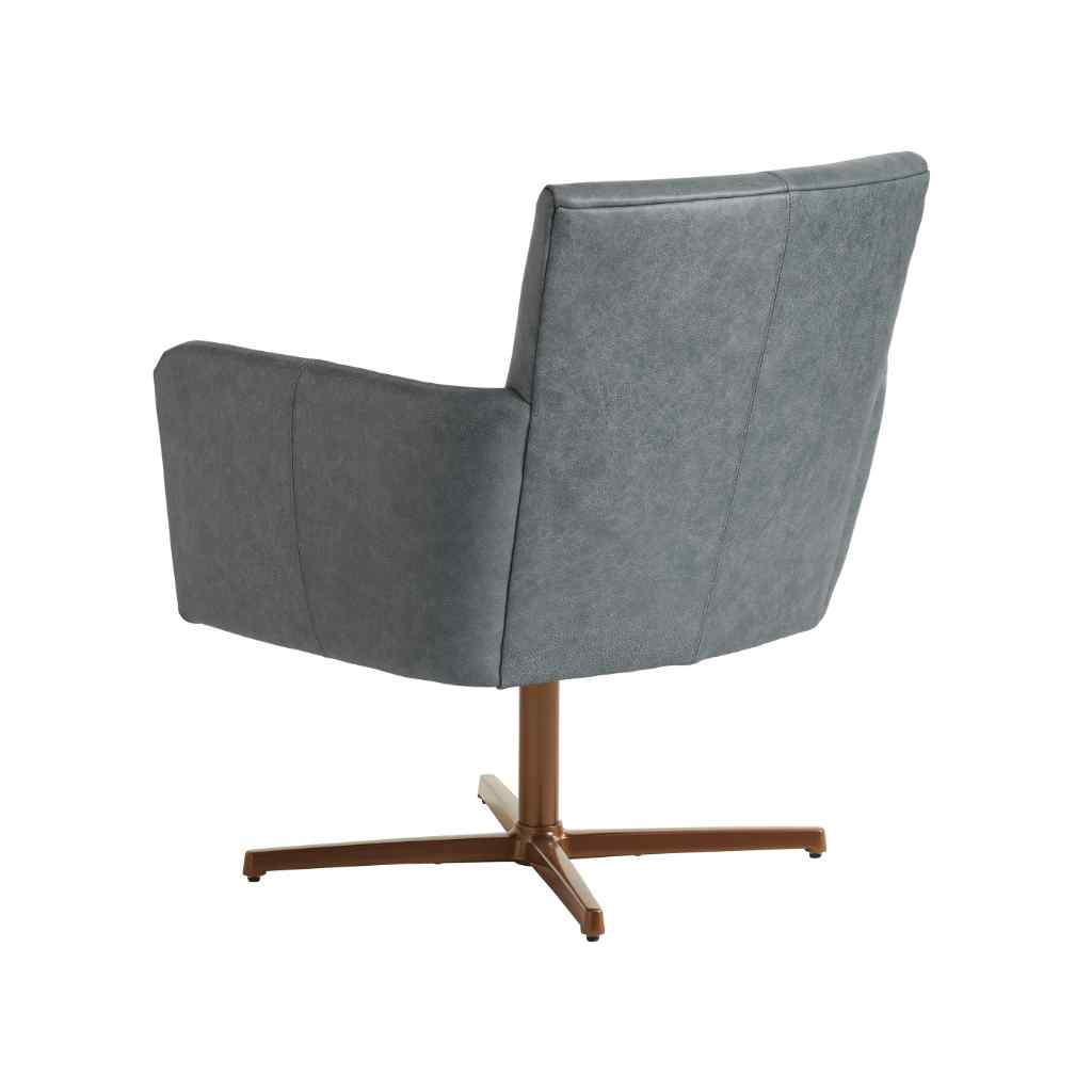Brooks Leather Swivel Chair - Calais Brass Brown