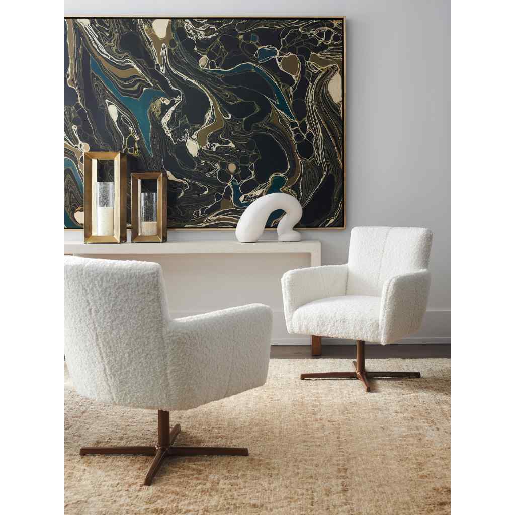 Brooks Swivel Chair - Calais Brass Brown