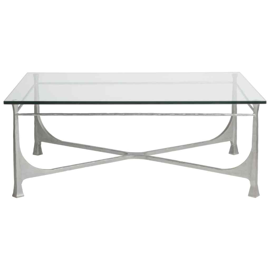 Bruno Rectangular Cocktail Table - Metal Designs Silver Leaf