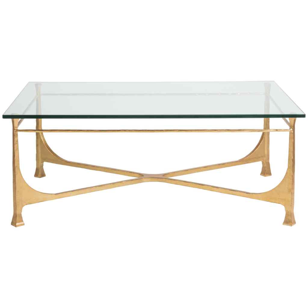 Bruno Rectangular Cocktail Table - Metal Designs Gold