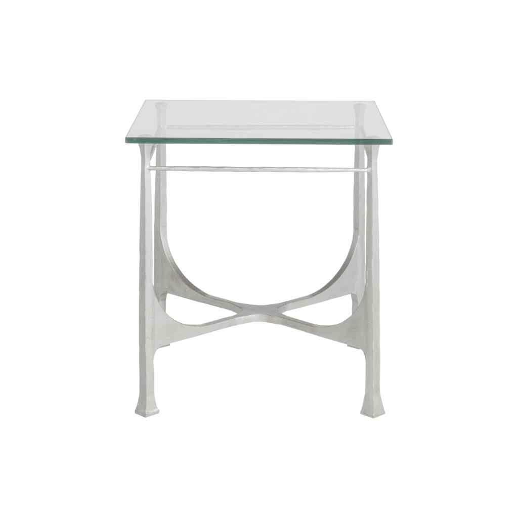Bruno Square End Table - Metal Designs Silver Leaf