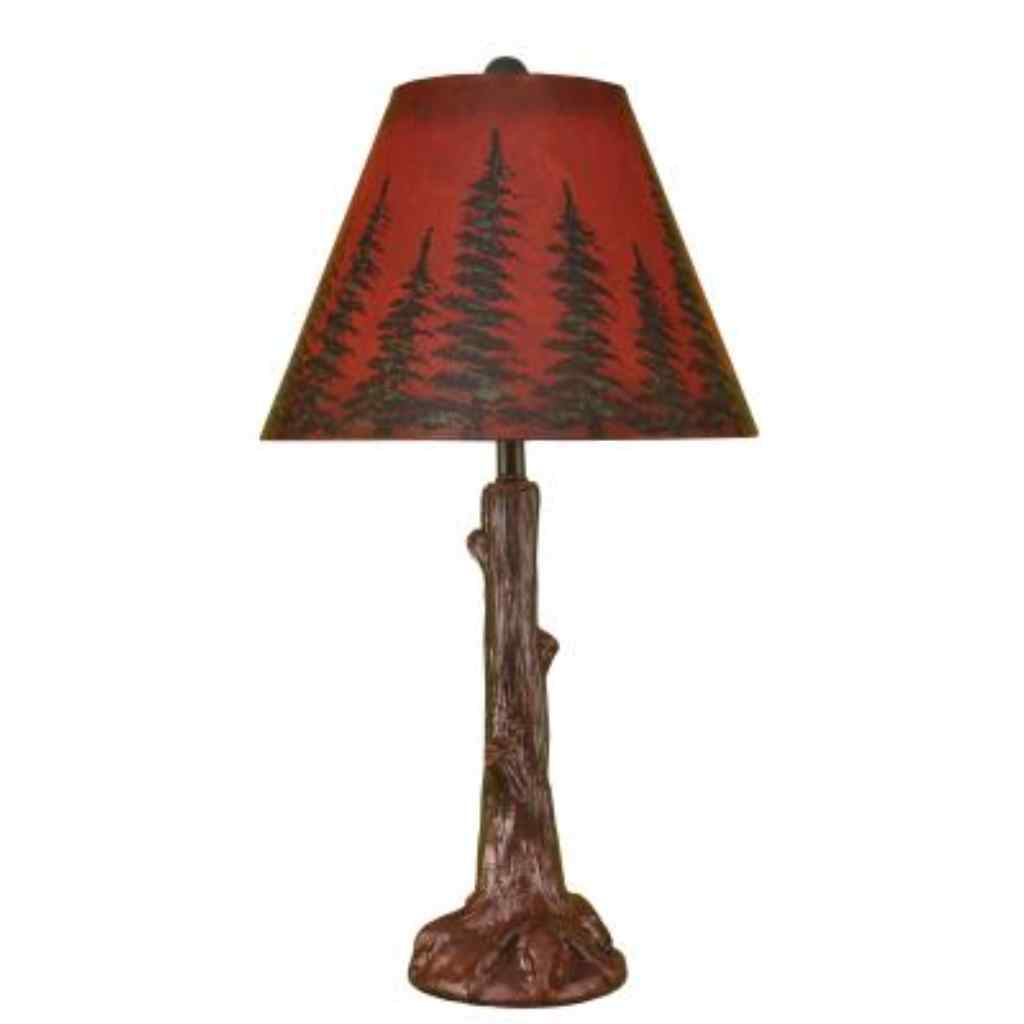 Burnt Red Tree Trunk Table Lamp Burnt Red
