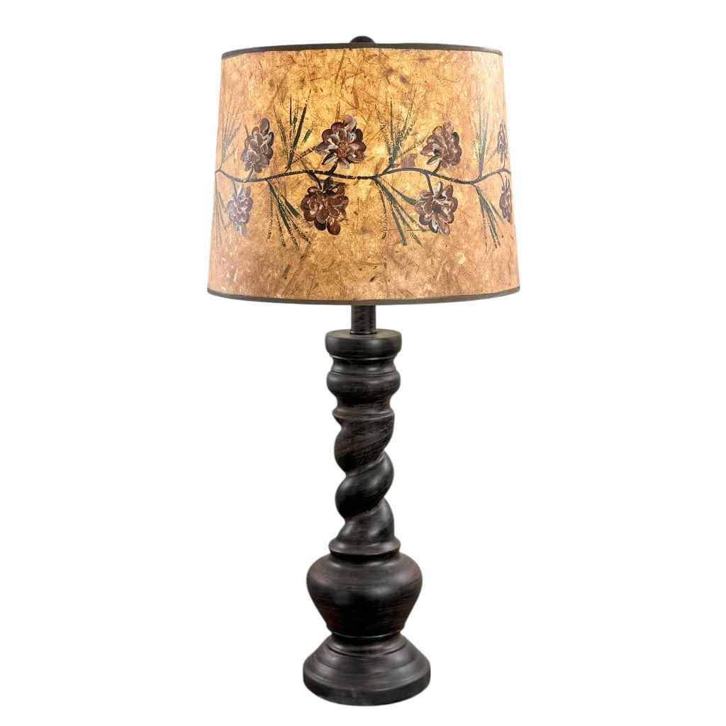 Burnt Sienna in.Bin. Pot With A Twist And Pine Cone Garland Shade Burnt Sienna