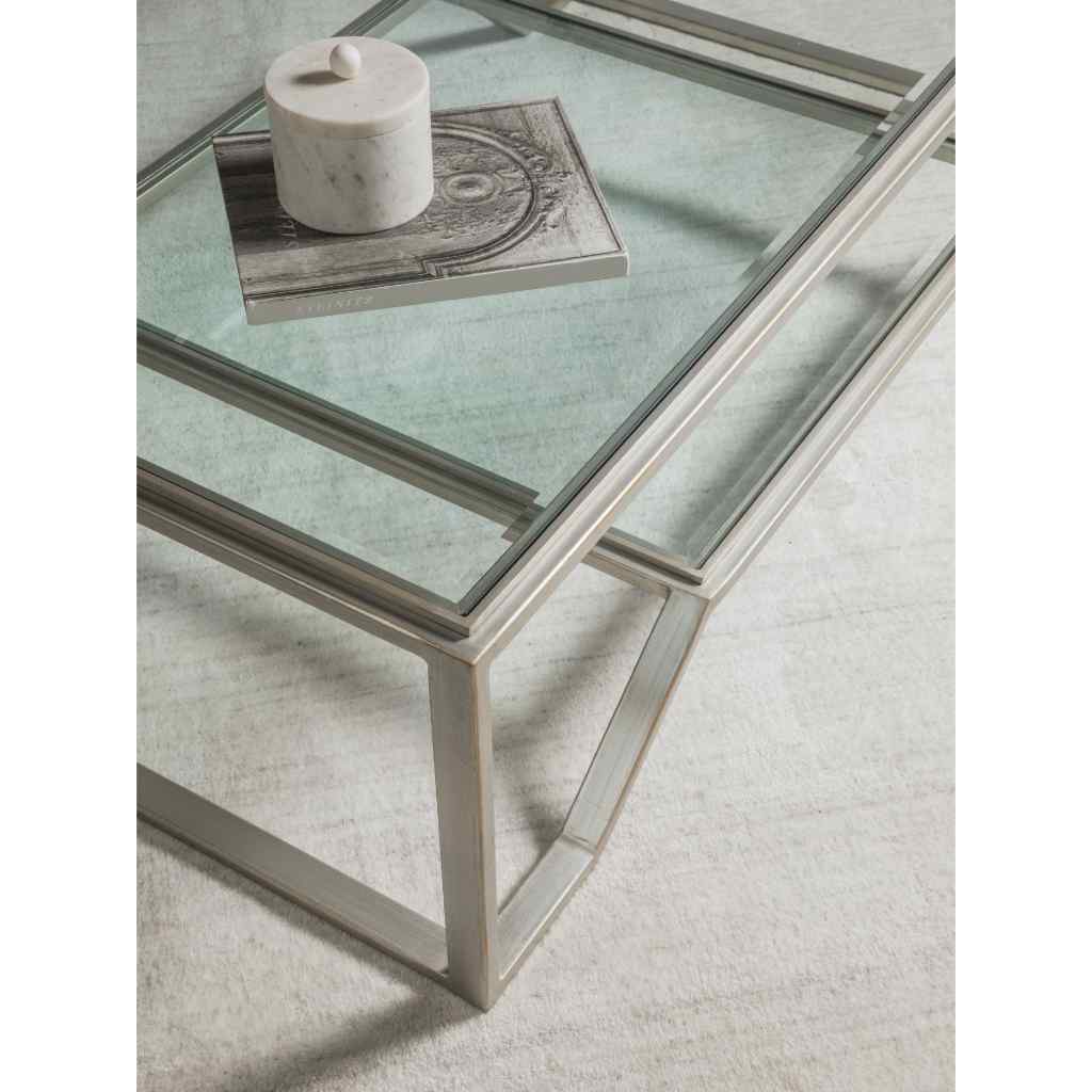 Byron Rectangular Cocktail Table - Metal Designs Silver Leaf
