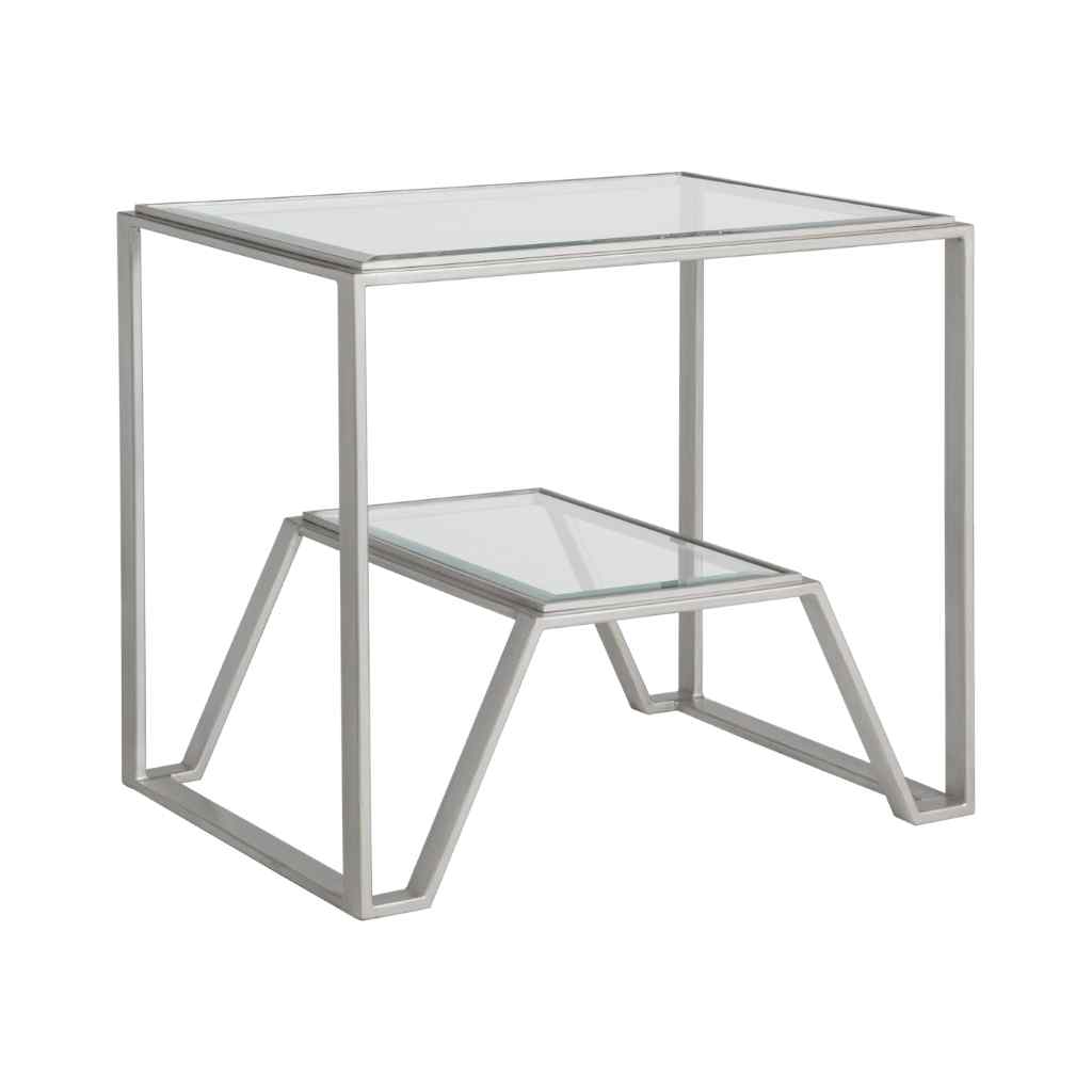Byron Rectangular End Table - Metal Designs Silver Leaf