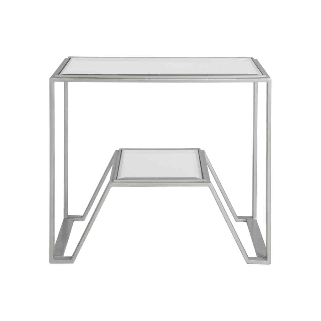 Byron Rectangular End Table - Metal Designs Silver Leaf
