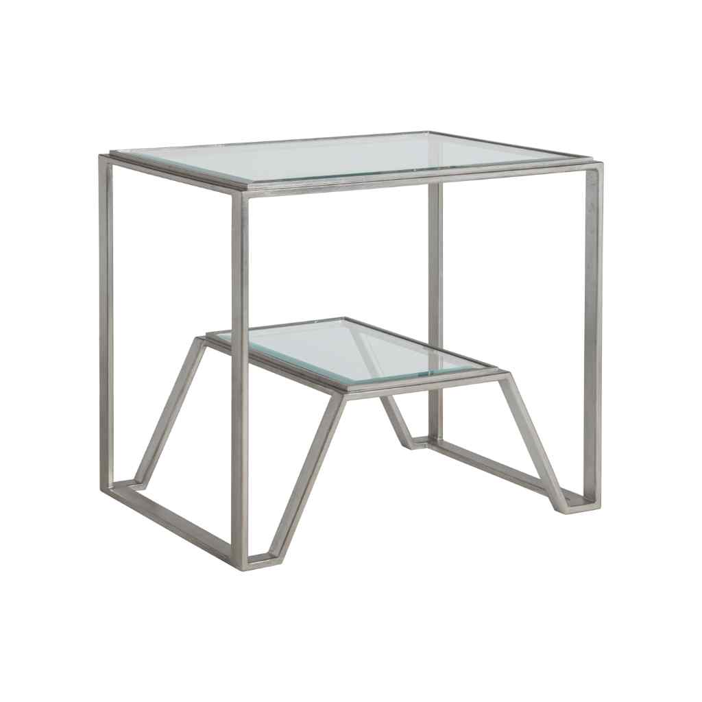 Byron Rectangular End Table - Metal Designs Silver