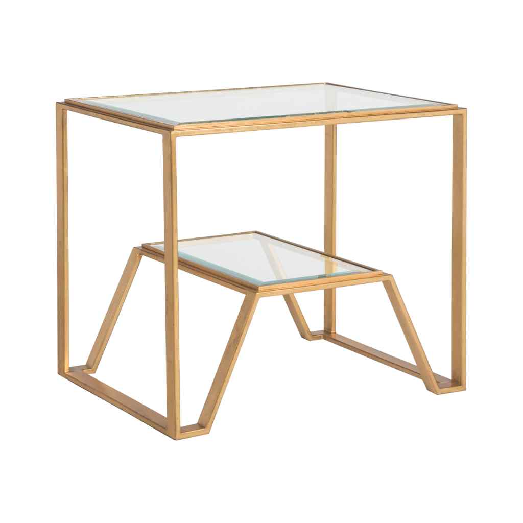 Byron Rectangular End Table - Metal Designs Gold
