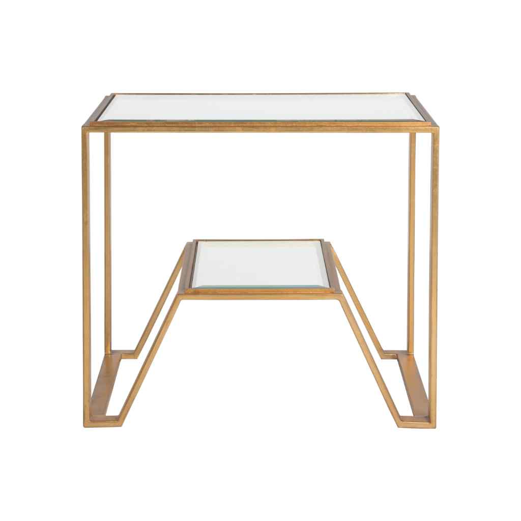 Byron Rectangular End Table - Metal Designs Gold