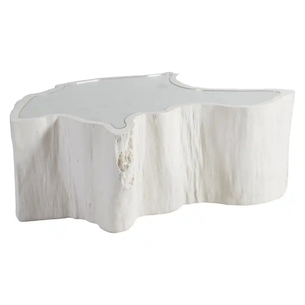 Capitola Asymmetrical Cocktail Table White