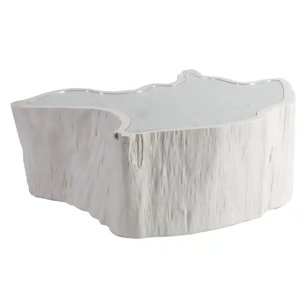 Capitola Asymmetrical Cocktail Table White