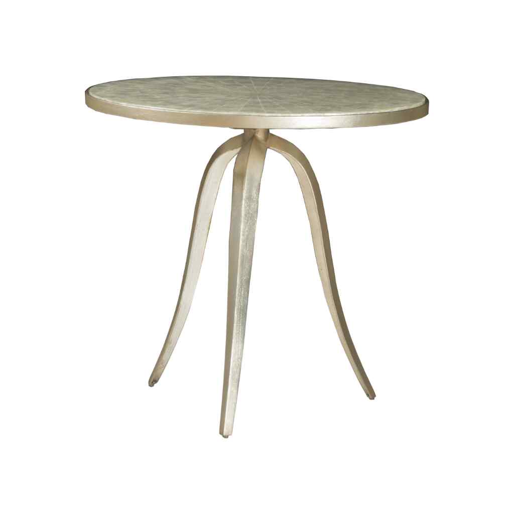 Capiz Round End Table Brown