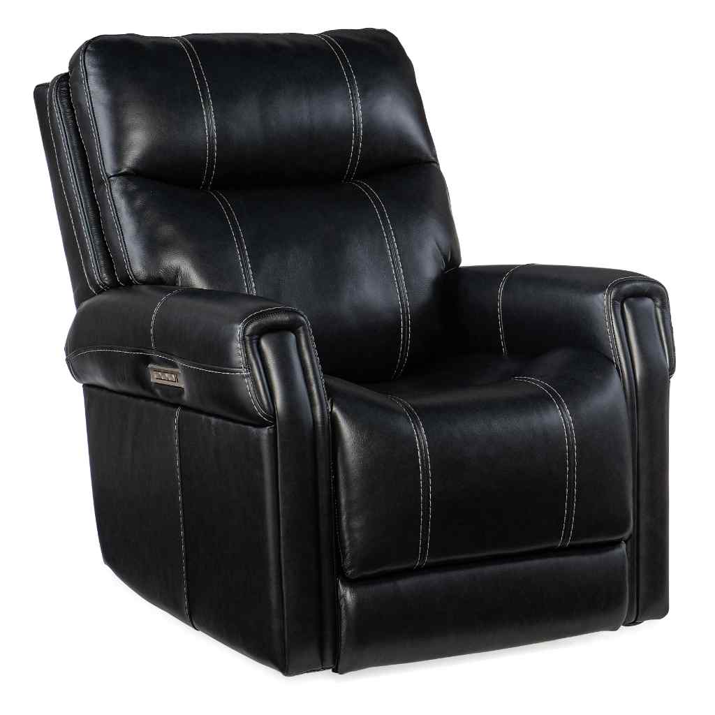 Carroll Power Recliner with Power Headrest and Lumbar Light Gray