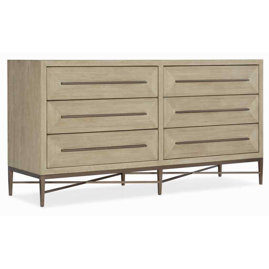 Cascade Six-Drawer Dresser - II Beige