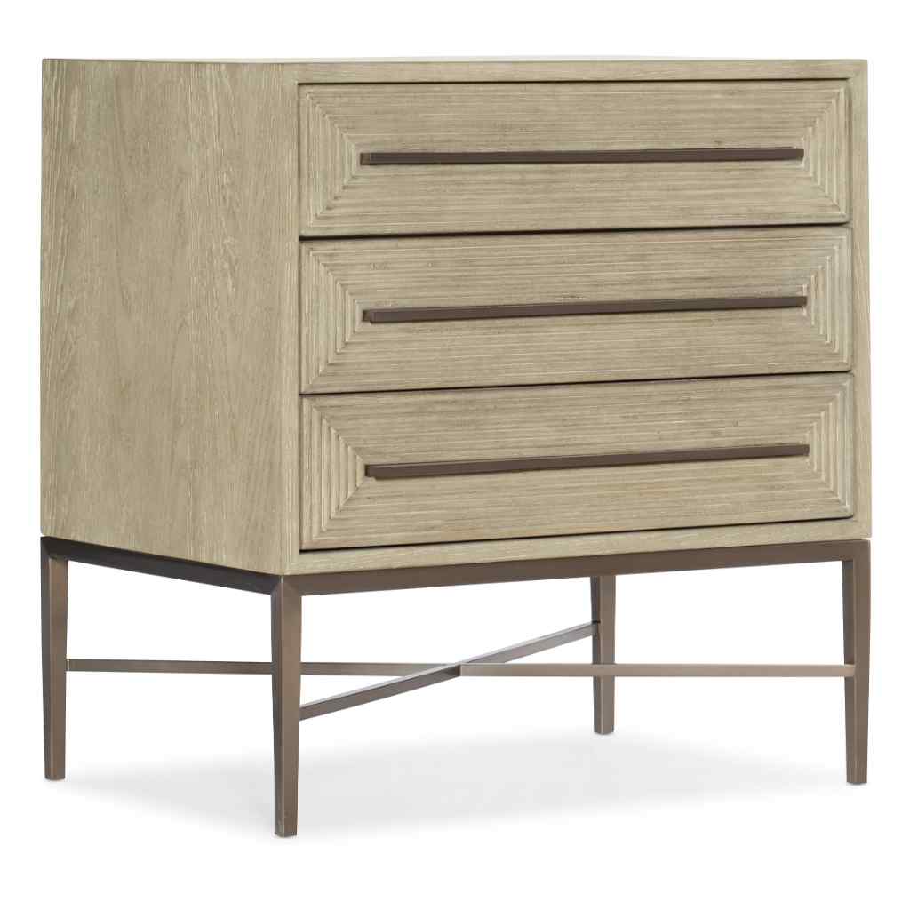 Cascade Three-Drawer Nightstand - I Beige