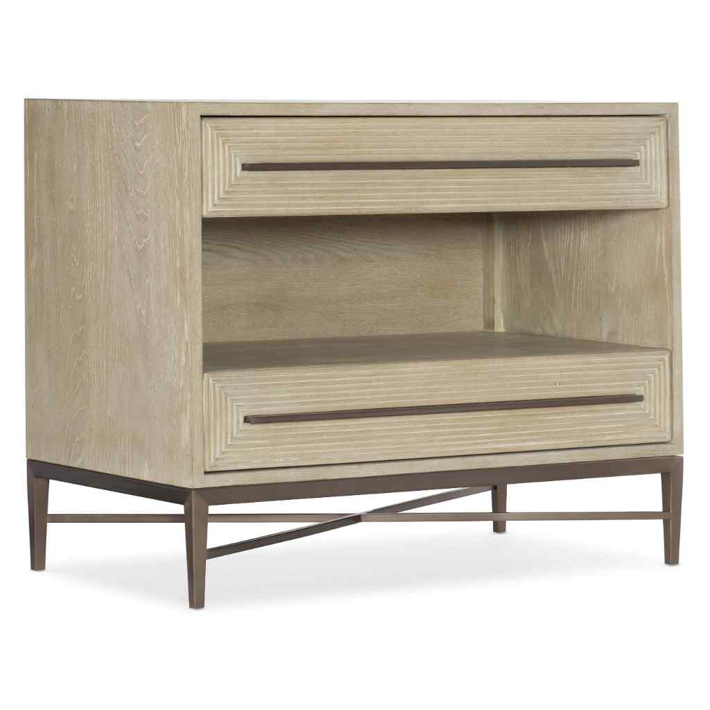 Cascade Two-Drawer Nightstand Beige