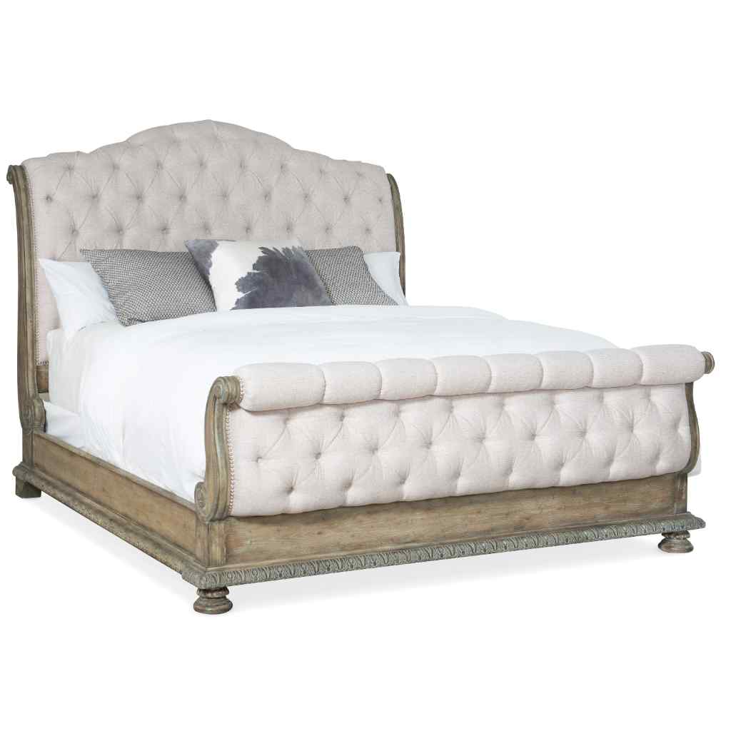 Castella King Tufted Bed Light Brown