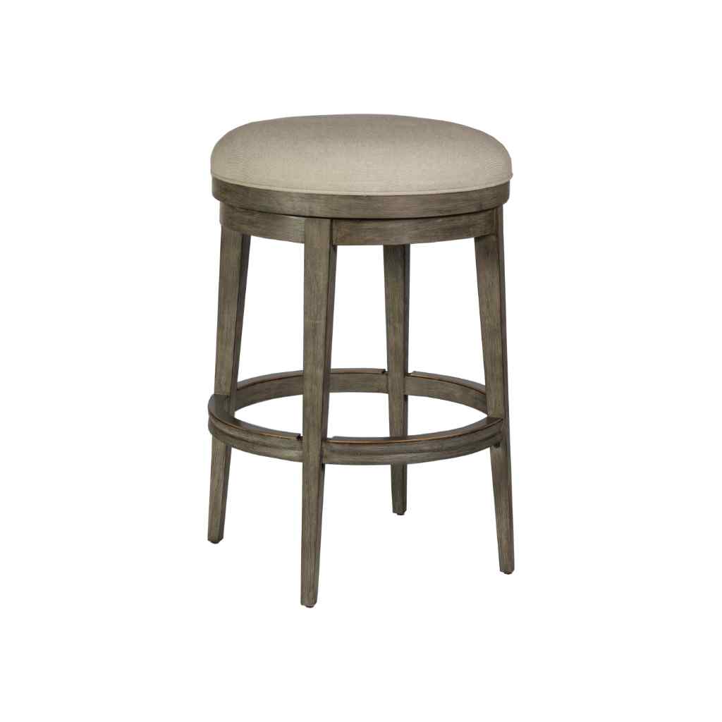 Cecile Backless Swivel Barstool Grigio