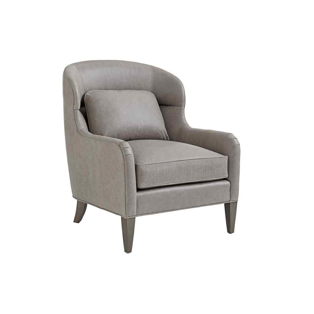 Chaffery Leather Chair Misty Gray