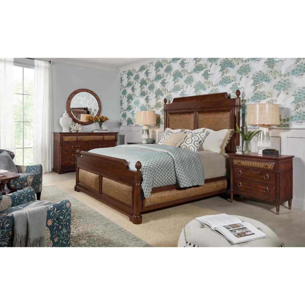 Charleston King Panel Bed - II Dark Brown