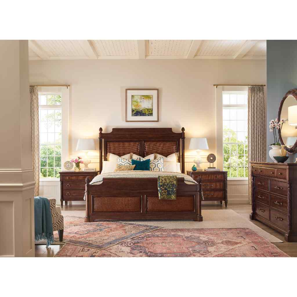 Charleston King Panel Bed - II Dark Brown